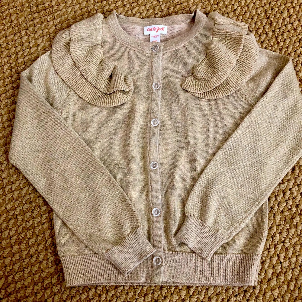 Metallic gold cat & Jack sweater